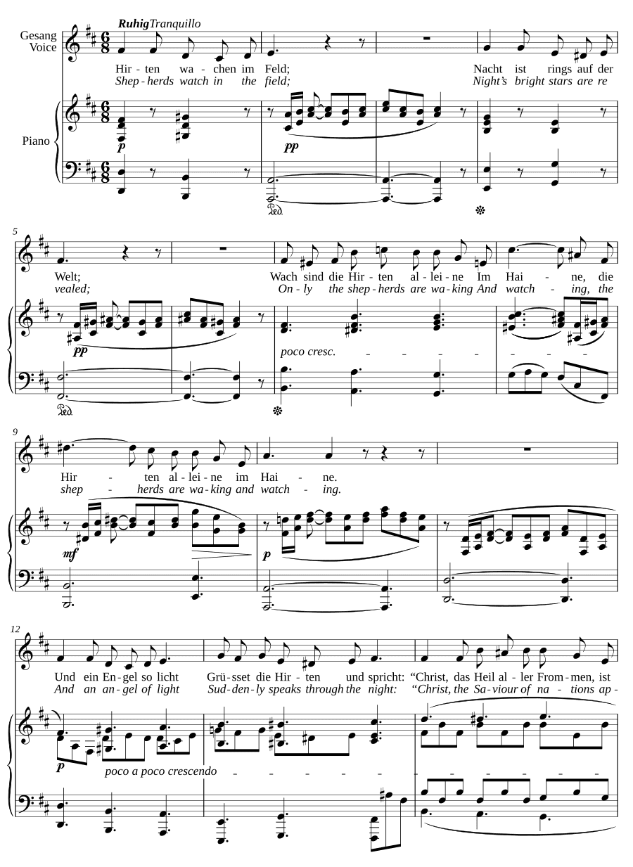 Пастухи (Die Hirten). Рождественские песни, соч. 8 [2]