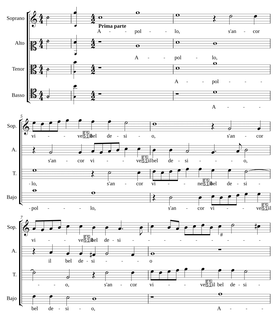 Аполлон, если еще живо прекрасное желание (Apollo, s'ancor vive il bel desio)