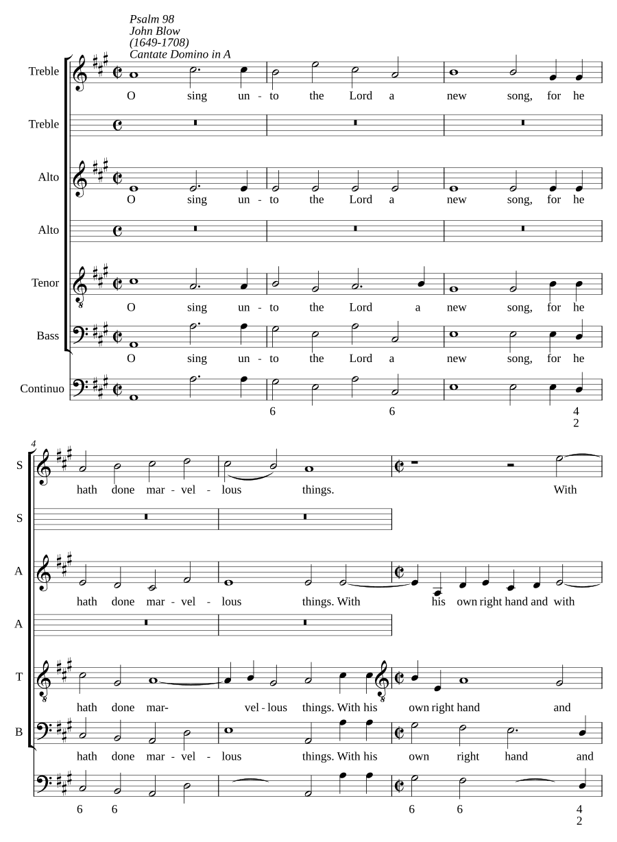 Пойте Господу (Cantate Domino in A)