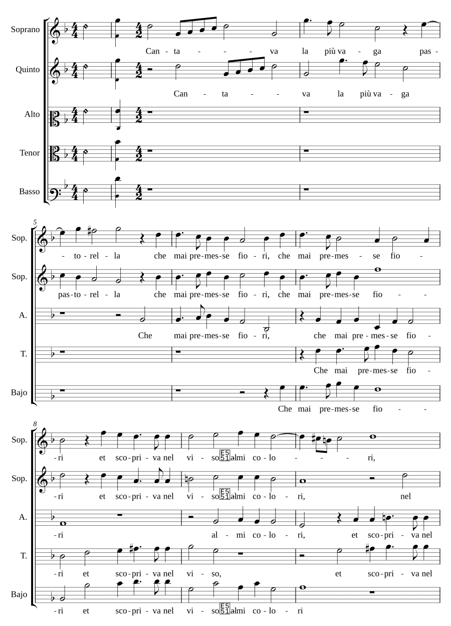 Пела самая прекрасная пастушка (Cantava la più vaga pastorella)
