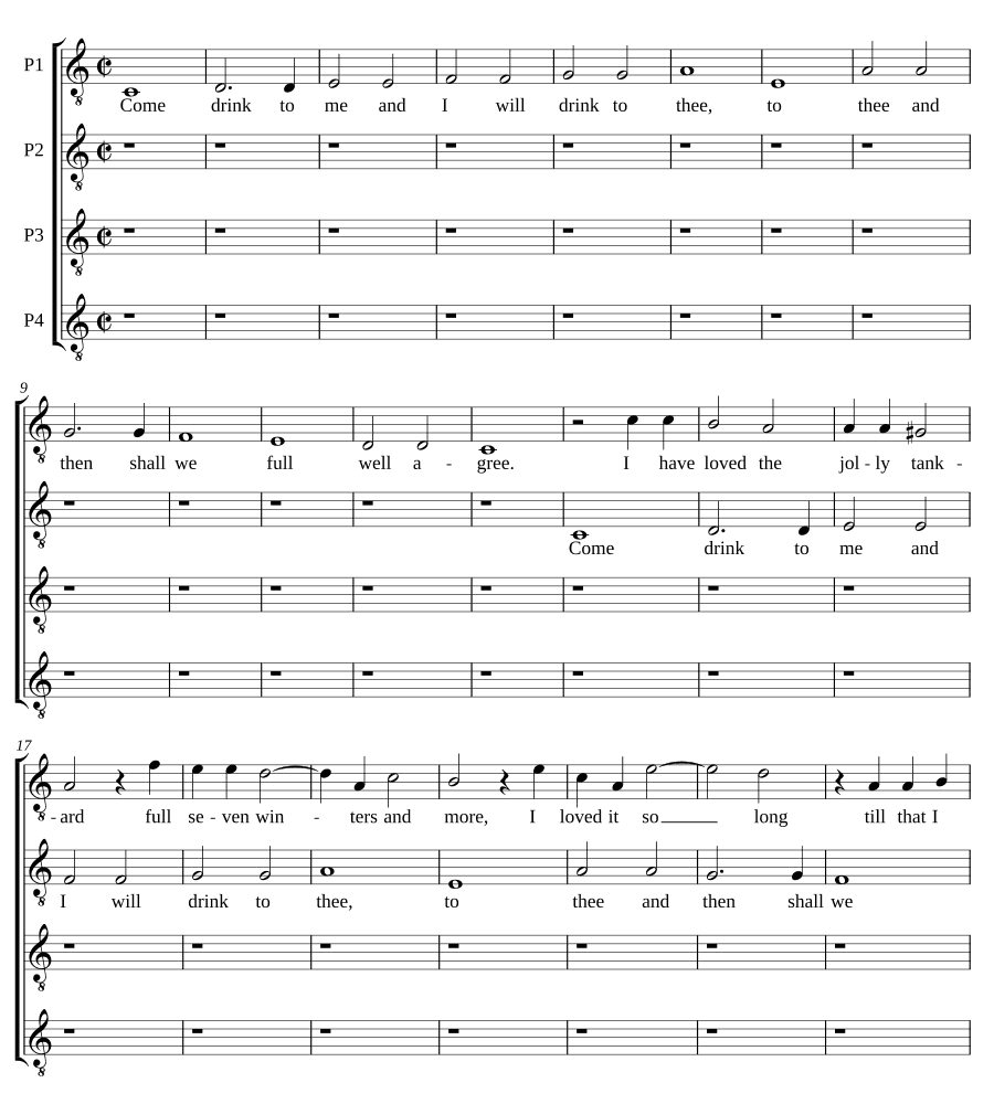 Пей со мной (Come drinke to me). Томас Рейвенскрофт