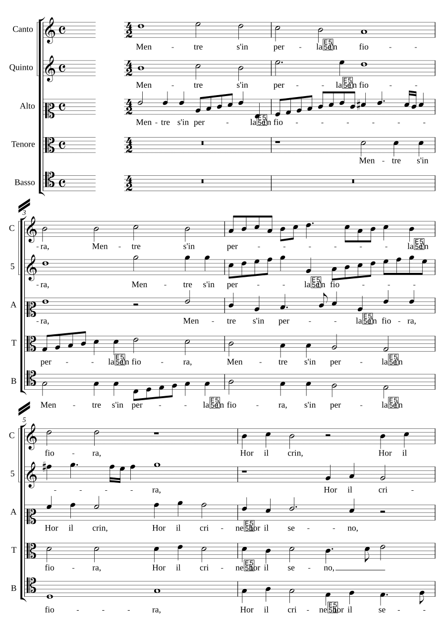 Пока в жемчугах и цветах (Mentre s'in perla e'n fiora)