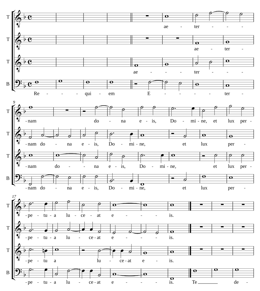 Месса мёртвых для четырёх равных голосов (Messa de morti a quattro voci pari)