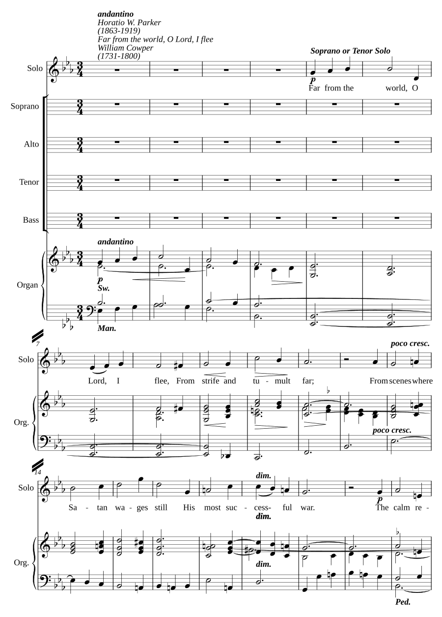 Далеко от мира, Господи, я бегу (Far from the world, O Lord, I flee)
