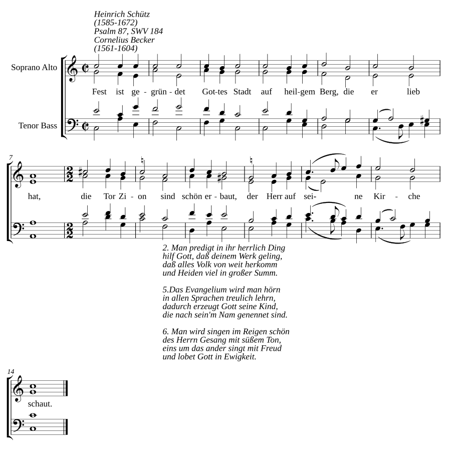 Город Божий основан (Fest ist gegründet Gottes Stadt, SWV 184)