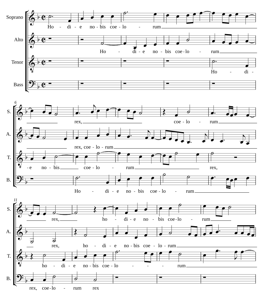 Сегодня нам с небес (Hodie nobis coelorum)