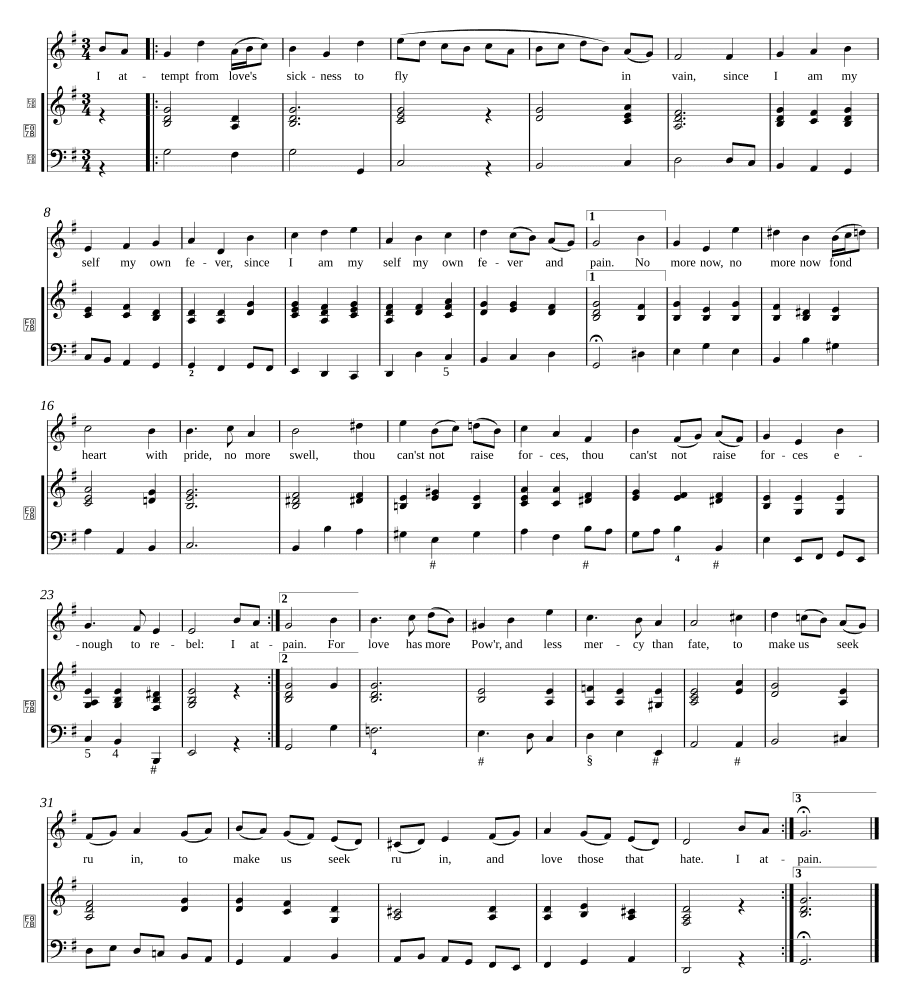 Я пытаюсь убежать от болезни любви, Z 630/17c (I attempt from love's sickness to fly, Z 630/17c)