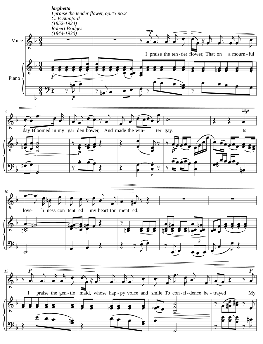 Я восхваляю нежный цветок (I praise the tender flower)