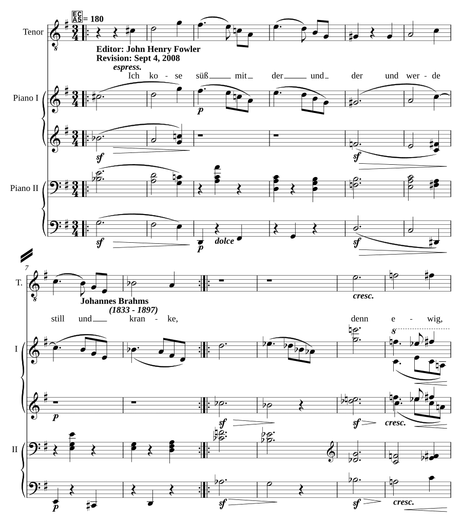 Я ласкаю ту и ту, соч. 65, № 10 (Ich kose süß mit der und der, Op. 65, No. 10)