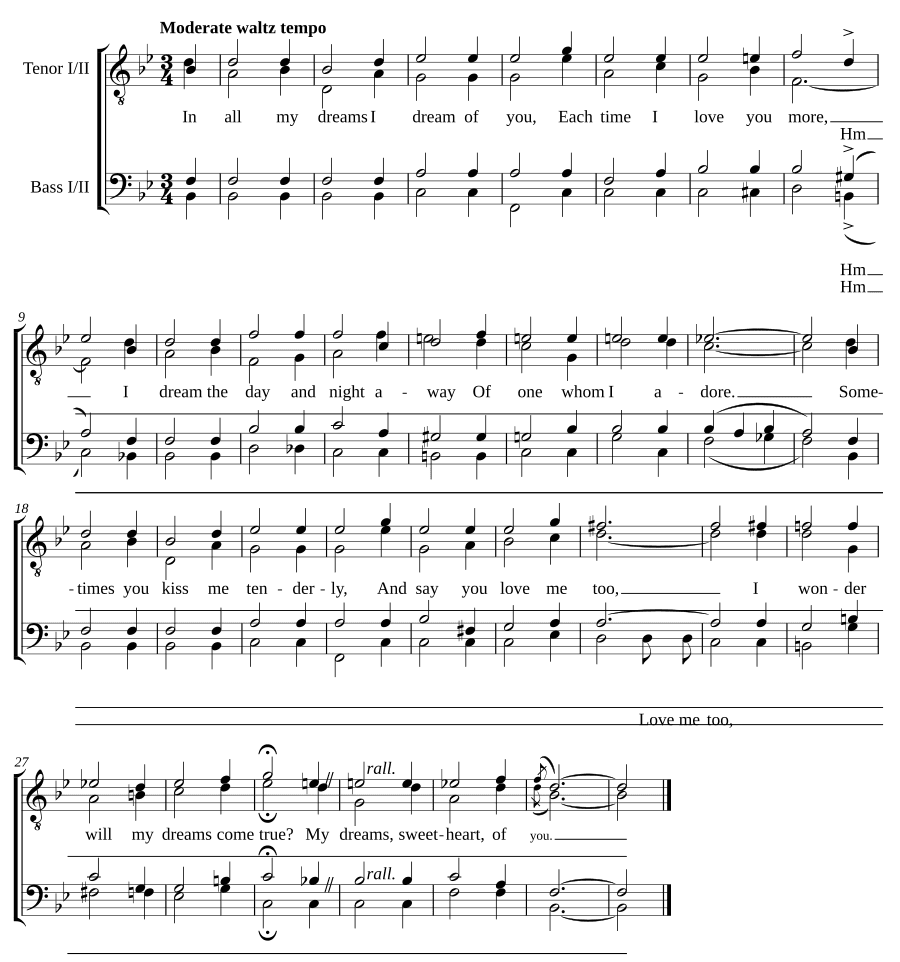 Во всех моих снах я мечтаю о тебе (In all my dreams I dream of you)