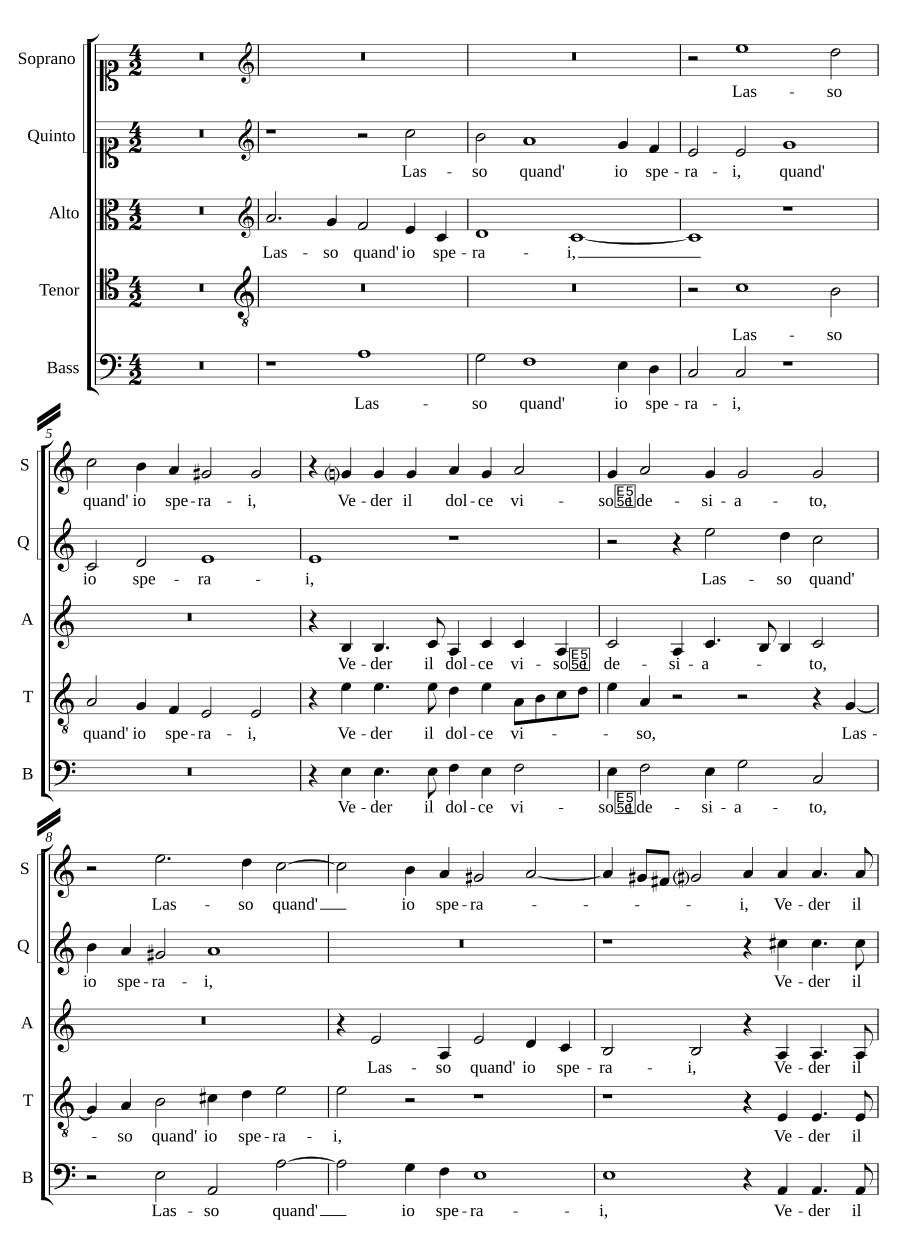 Увы, когда я надеялся (Lasso quando io sperai)