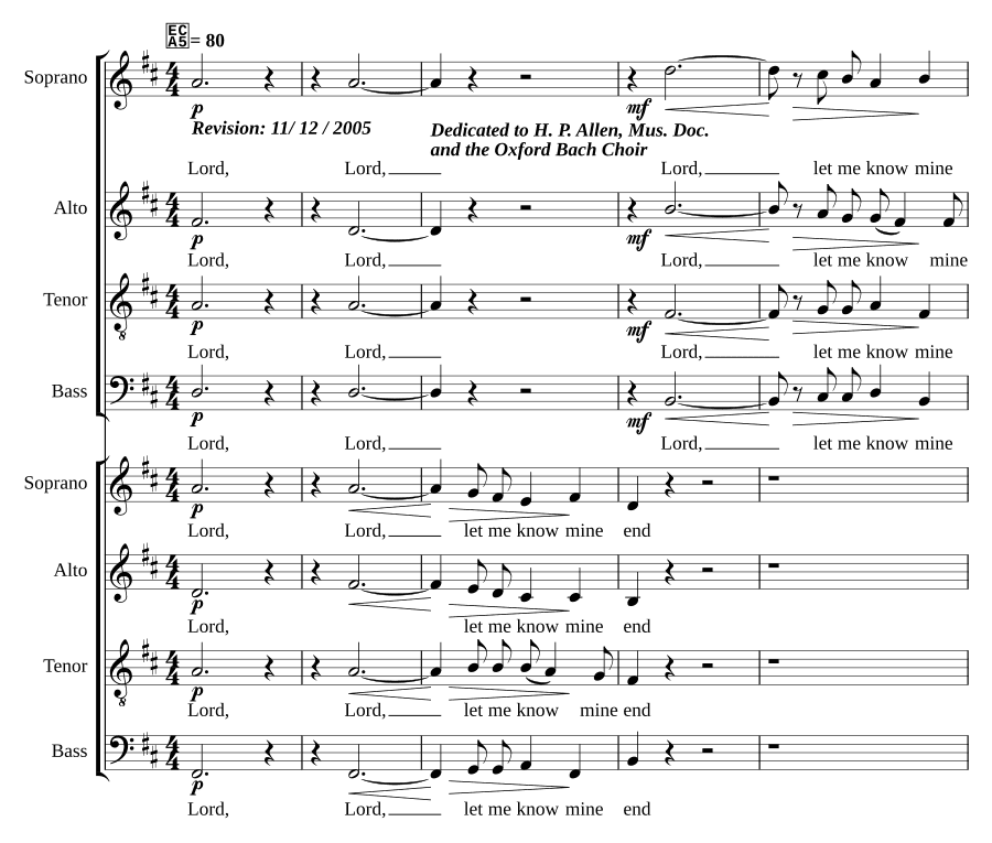 Господи, дай мне познать мой конец (Lord, let me know mine end)