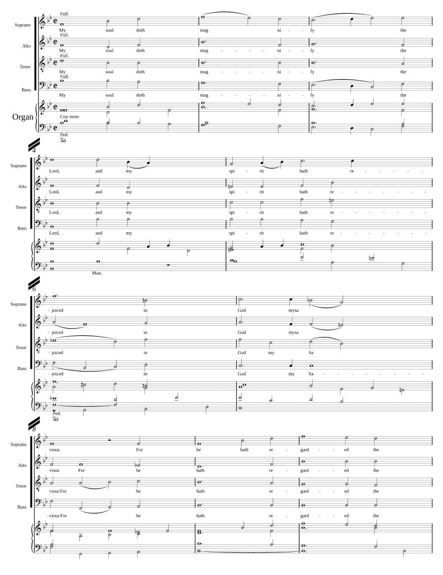 Величит душа моя Господа и Ныне отпущаешь в си-бемоль мажоре (Magnificat and Nunc Dimittis in B flat)
