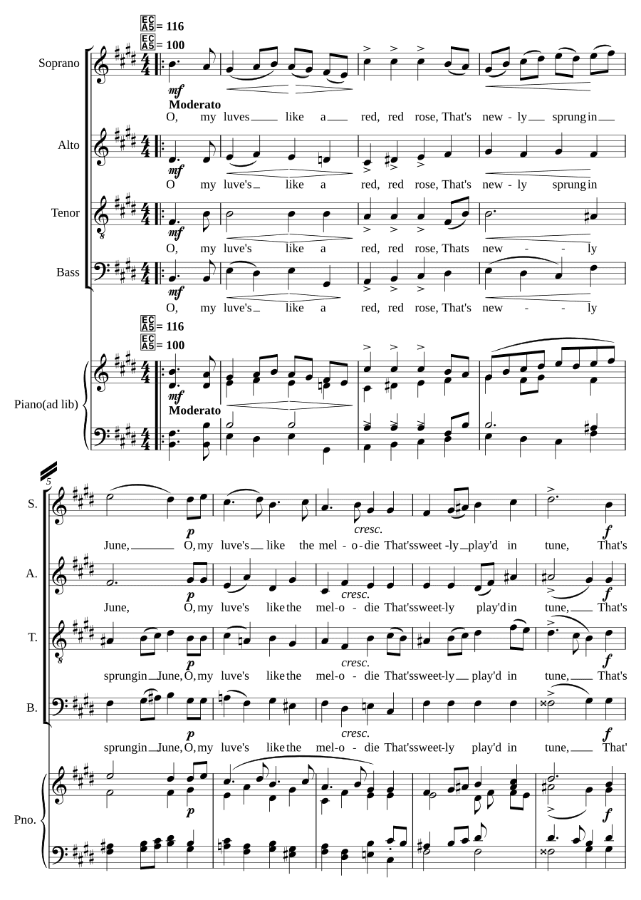 Моя любовь как красная, красная роза (My love is like a red, red rose)