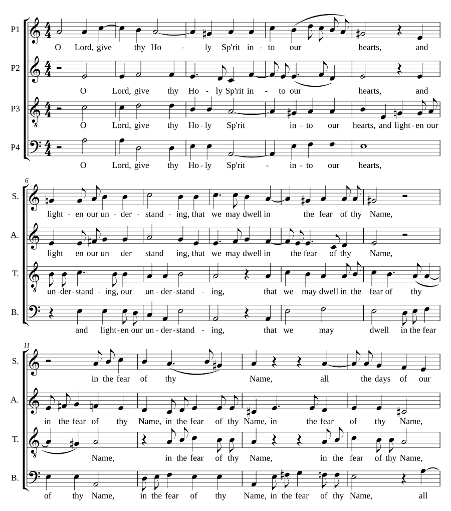 О, Господи, даруй Духа Святого (O Lord, give thy Holy Spirit)