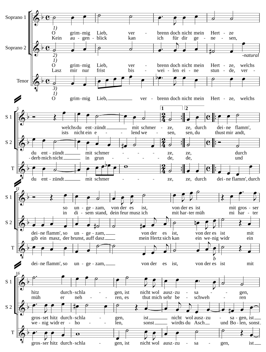 О, суровая любовь (O grimmig Lieb)
