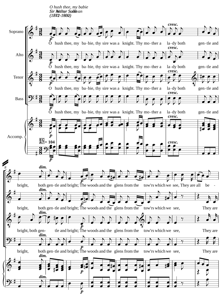 О тише, дитя моё (O hush thee, my babie)