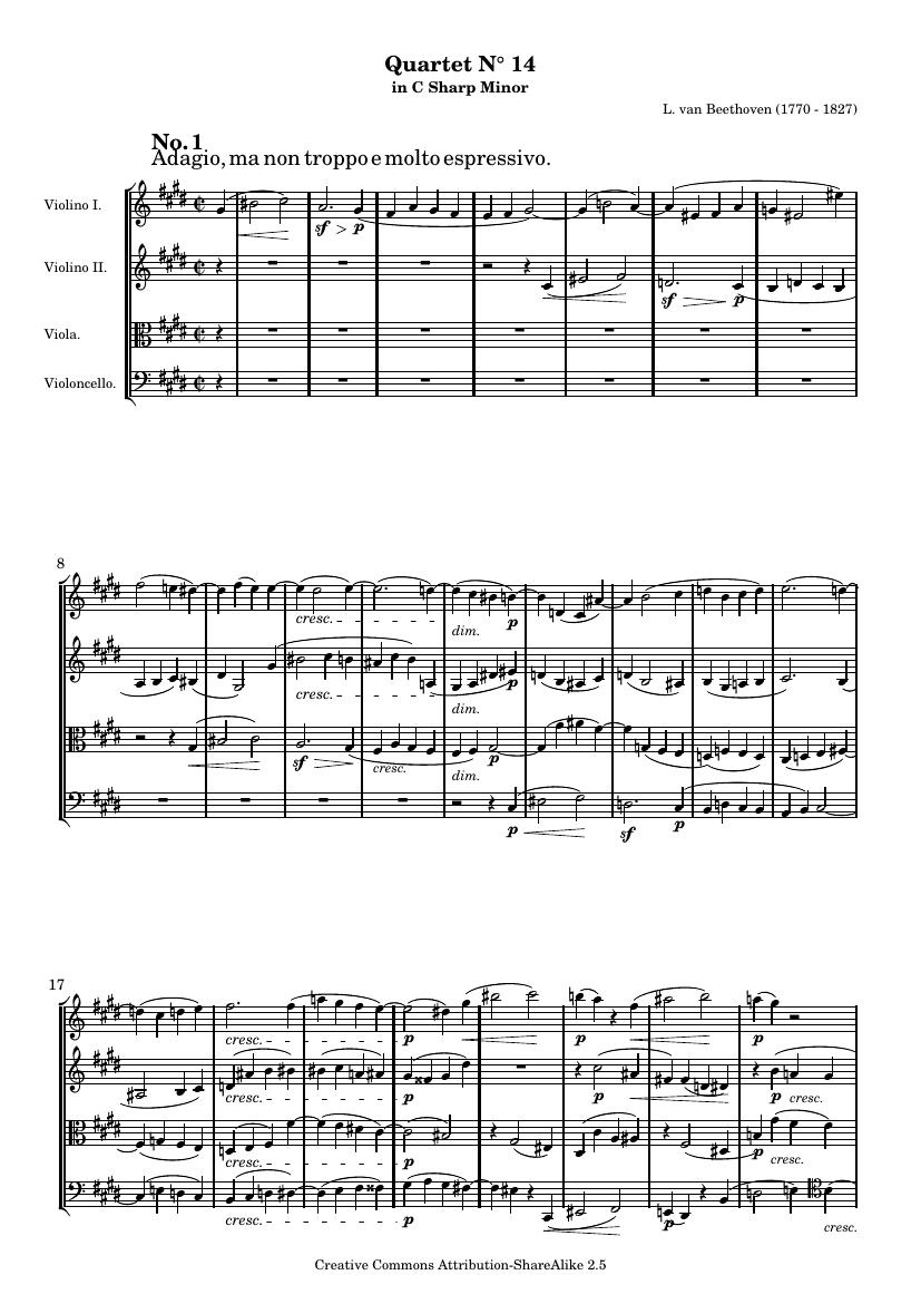 Струнный квартет №14 до-диез минор, Op. 131 (полностью)
