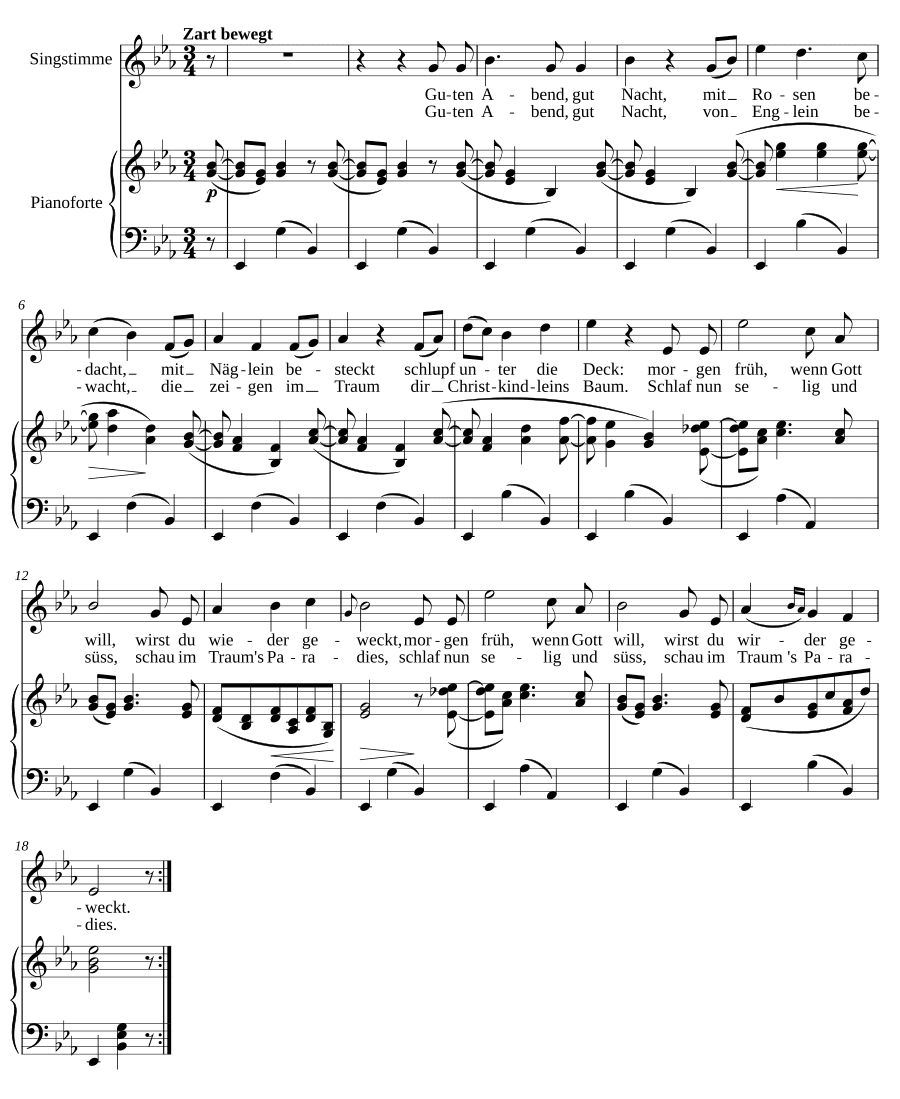 Колыбельная (Wiegenlied). 5 песен, соч. 49