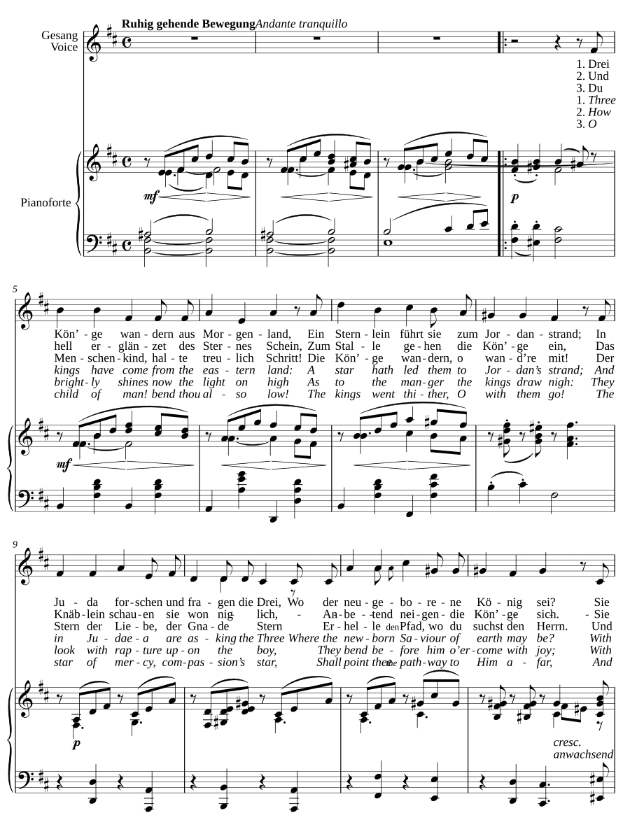 Волхвы (Die Könige). Рождественские песни, соч. 8