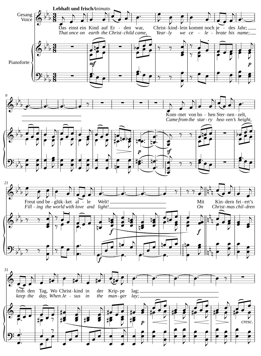 Младенец Христос (Christkind). Рождественские песни, соч. 8