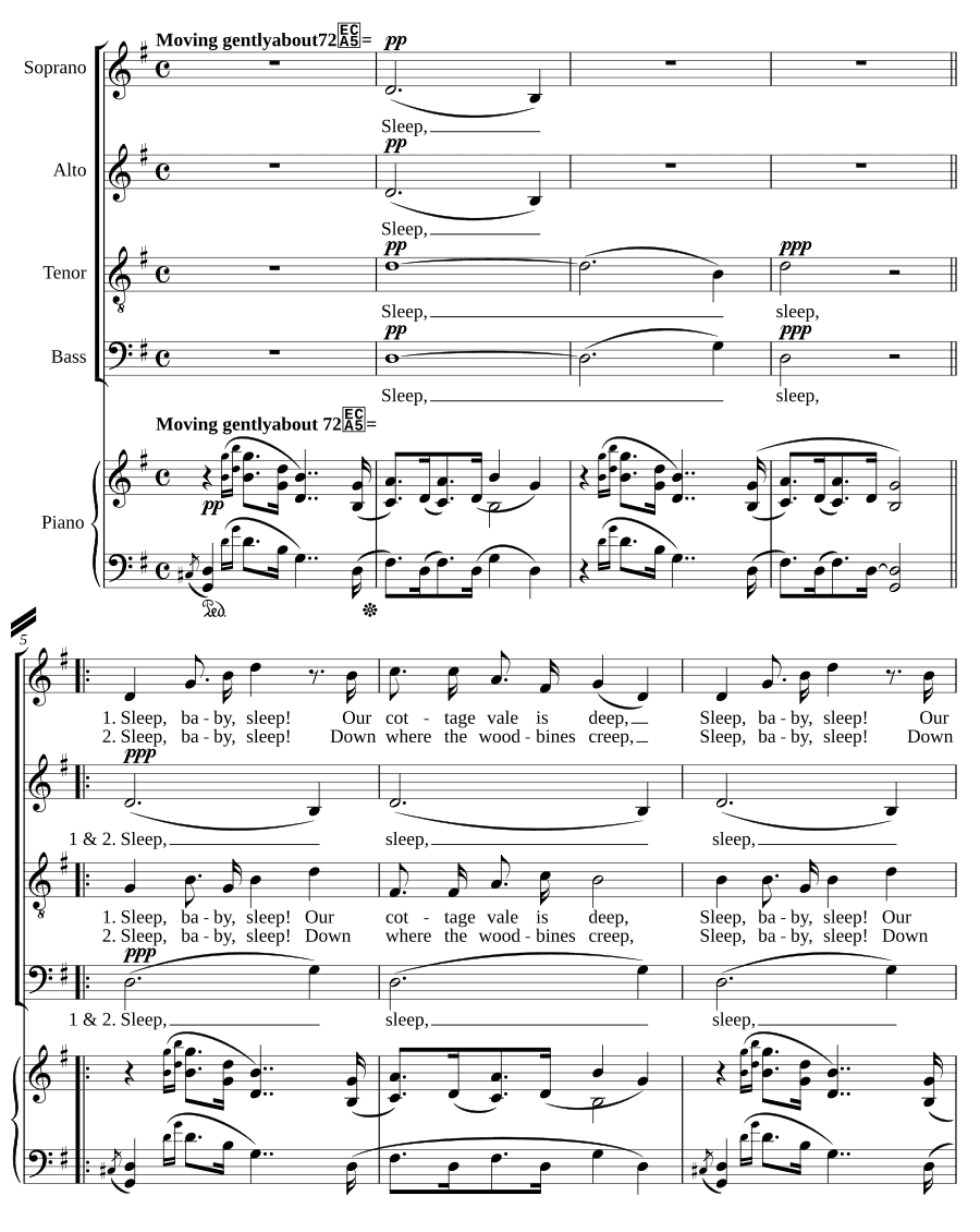 Старинная колыбельная (An old Cradle Song). 8 новых детских песенок, соч. 23
