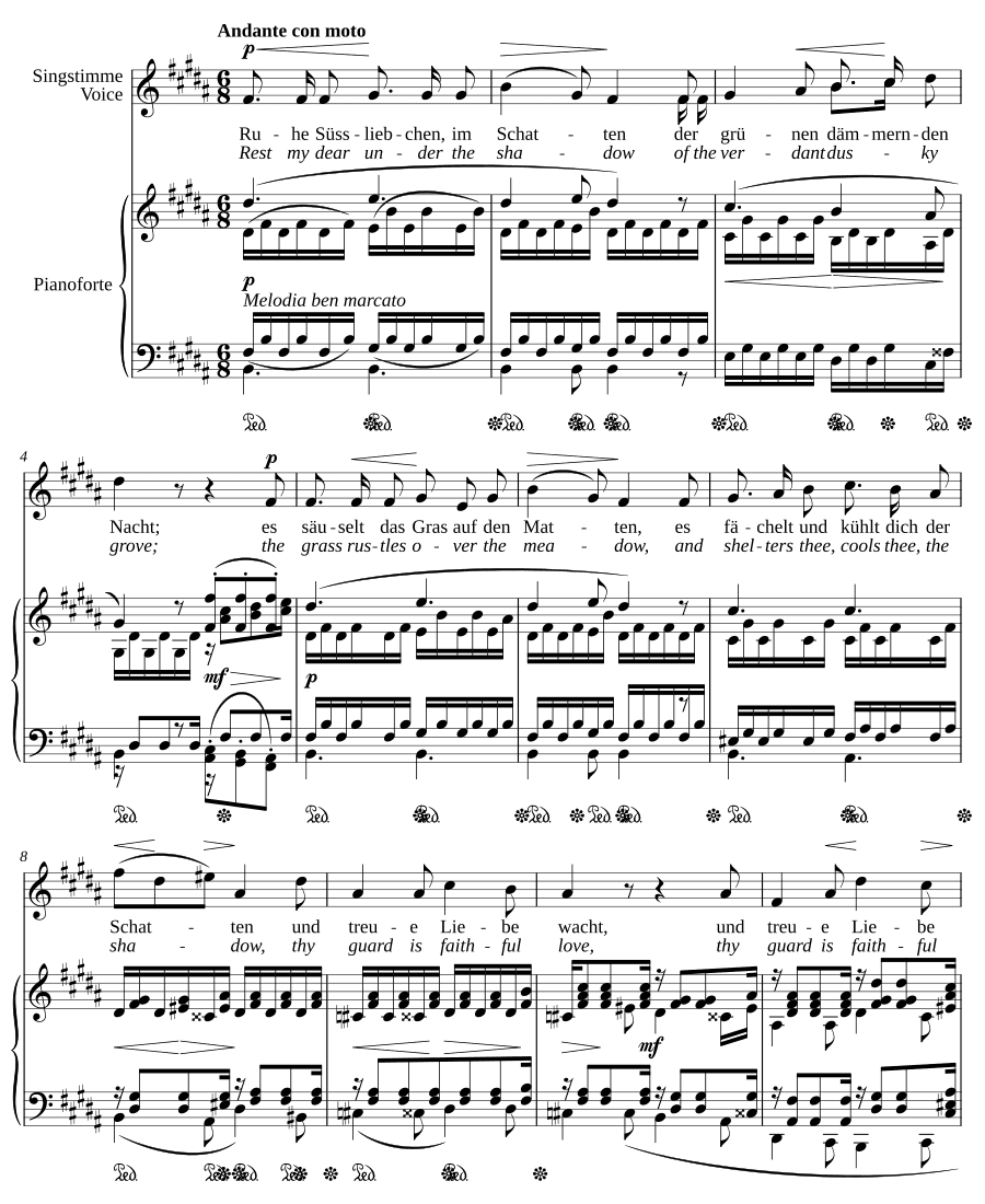 Колыбельная (Schlummerlied). 12 песен, соч. 1