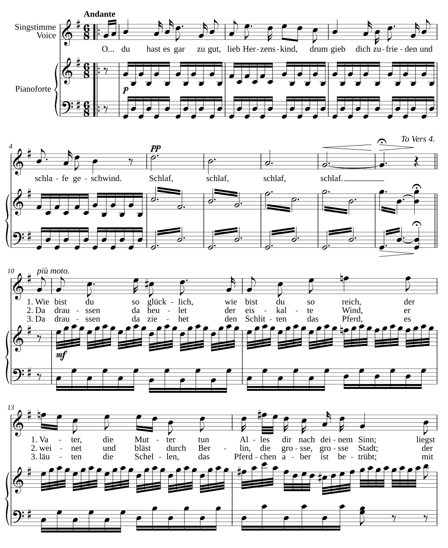 Колыбельная (Wiegenlied). 6 песен, соч. 10