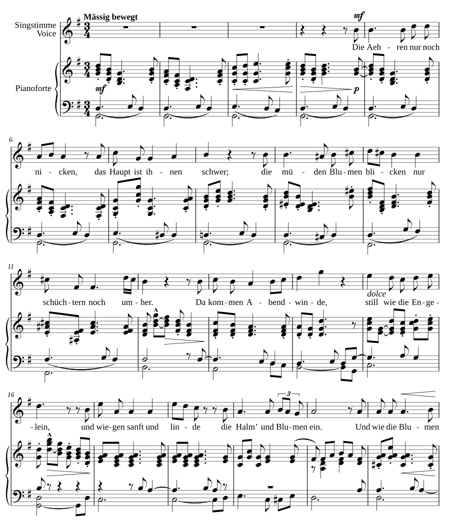 Колыбельная (Wiegenlied). 5 песен, соч. 7