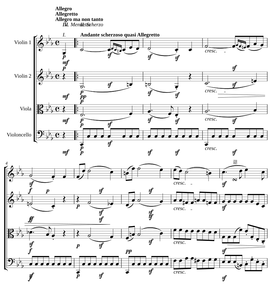 Струнный квартет № 4, соч. 18 № 4 (String Quartet No.4, Op.18 No.4)