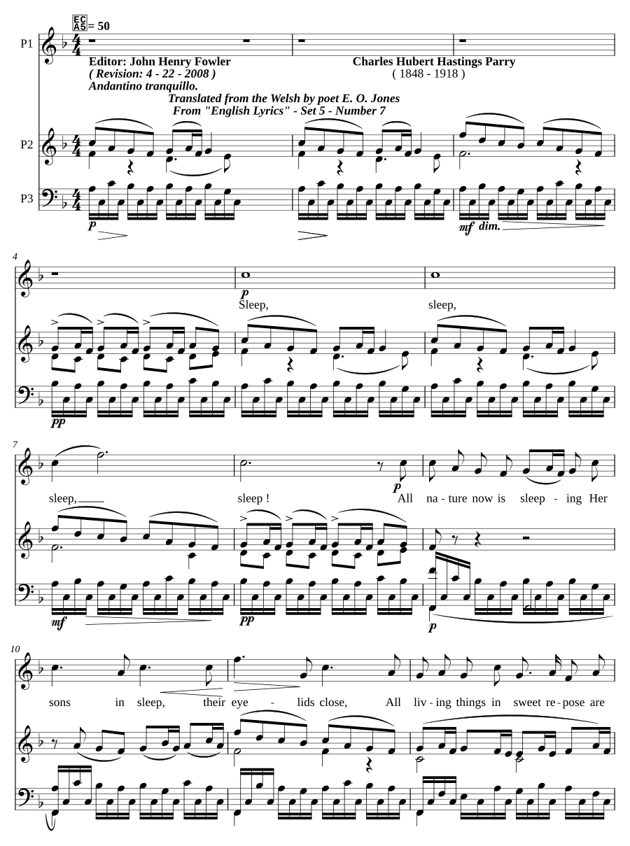 Валлийская колыбельная (A Welsh lullaby)