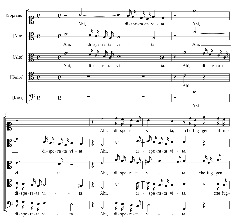 Ах, отчаянная жизнь (Ahi, disperata vita)