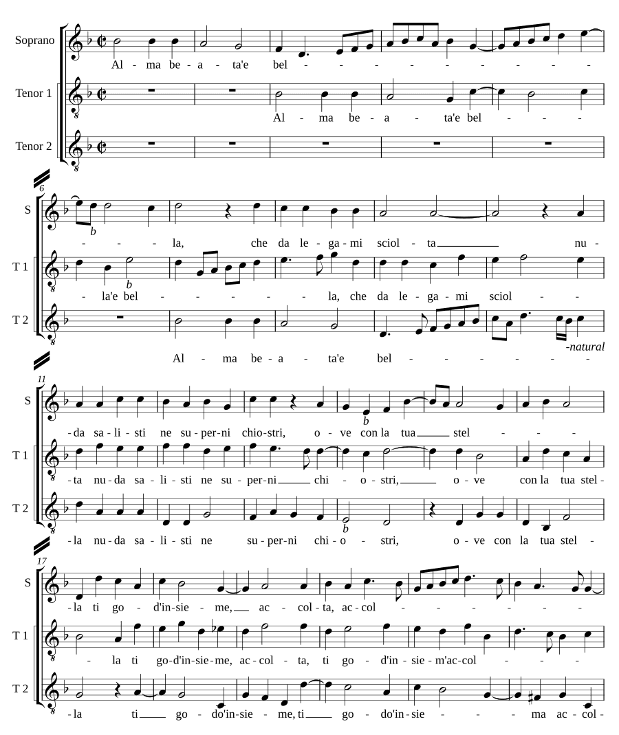 Душа блаженная и прекрасная (Alma beata e bella)