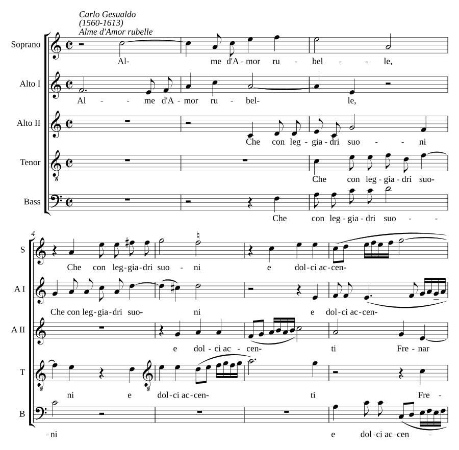 О, нежные страсти любви (Alme d'Amor rubelle)