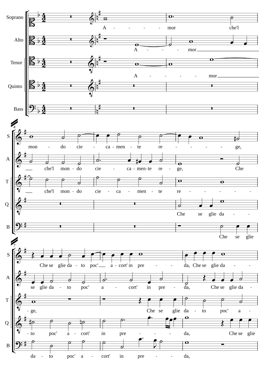 Любовь, что слепо правит миром (Amor che'l mondo ciecamente)