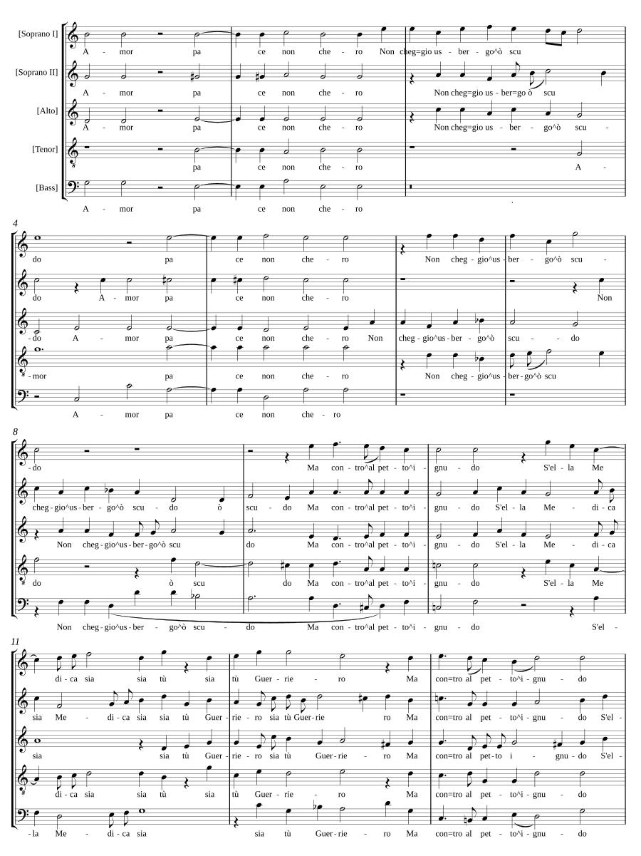 Любовь, мира не ищу (Amor pace non chero)