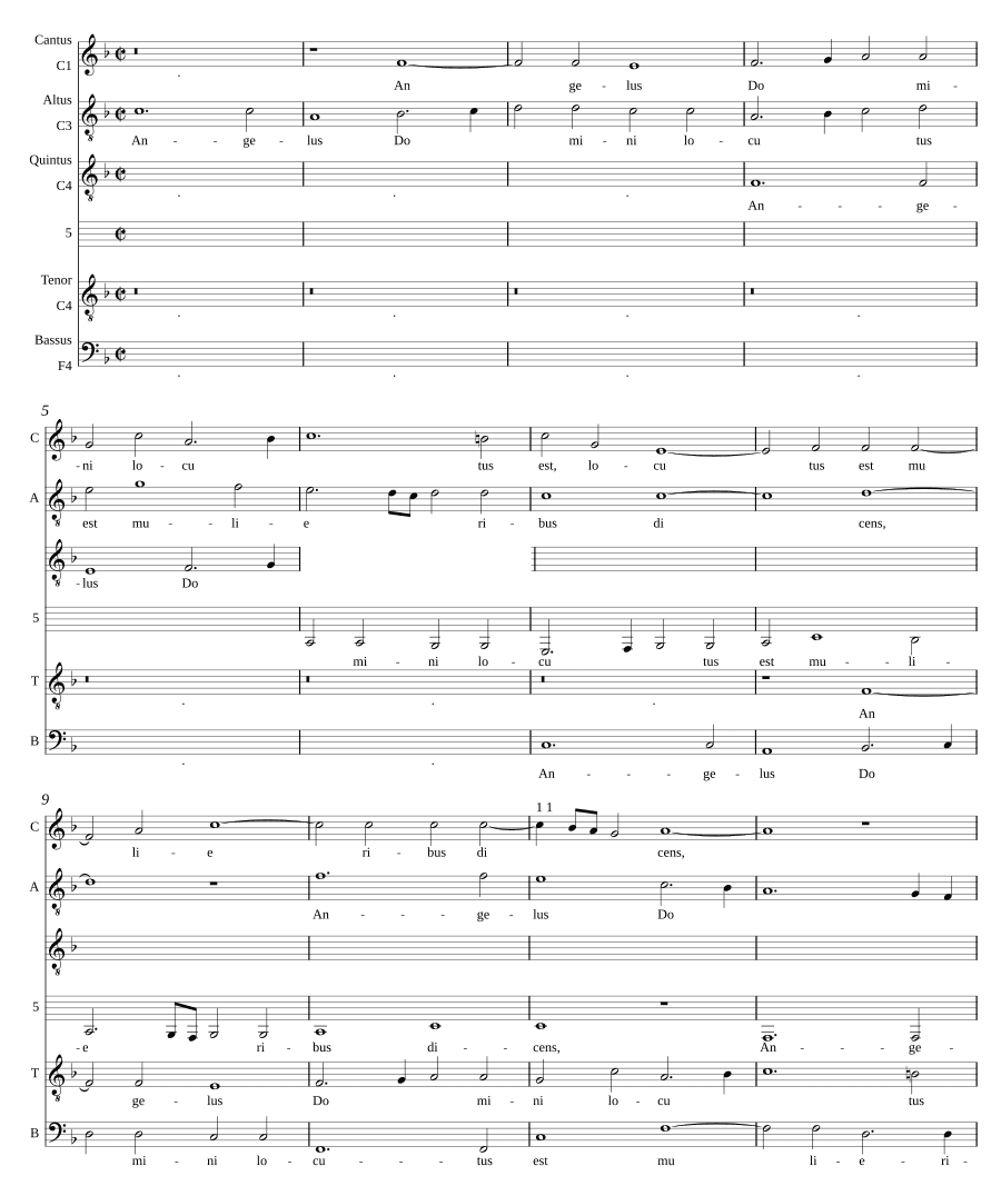Ангел Господень говорил a 5 (Angelus Domini locutus est a 5)