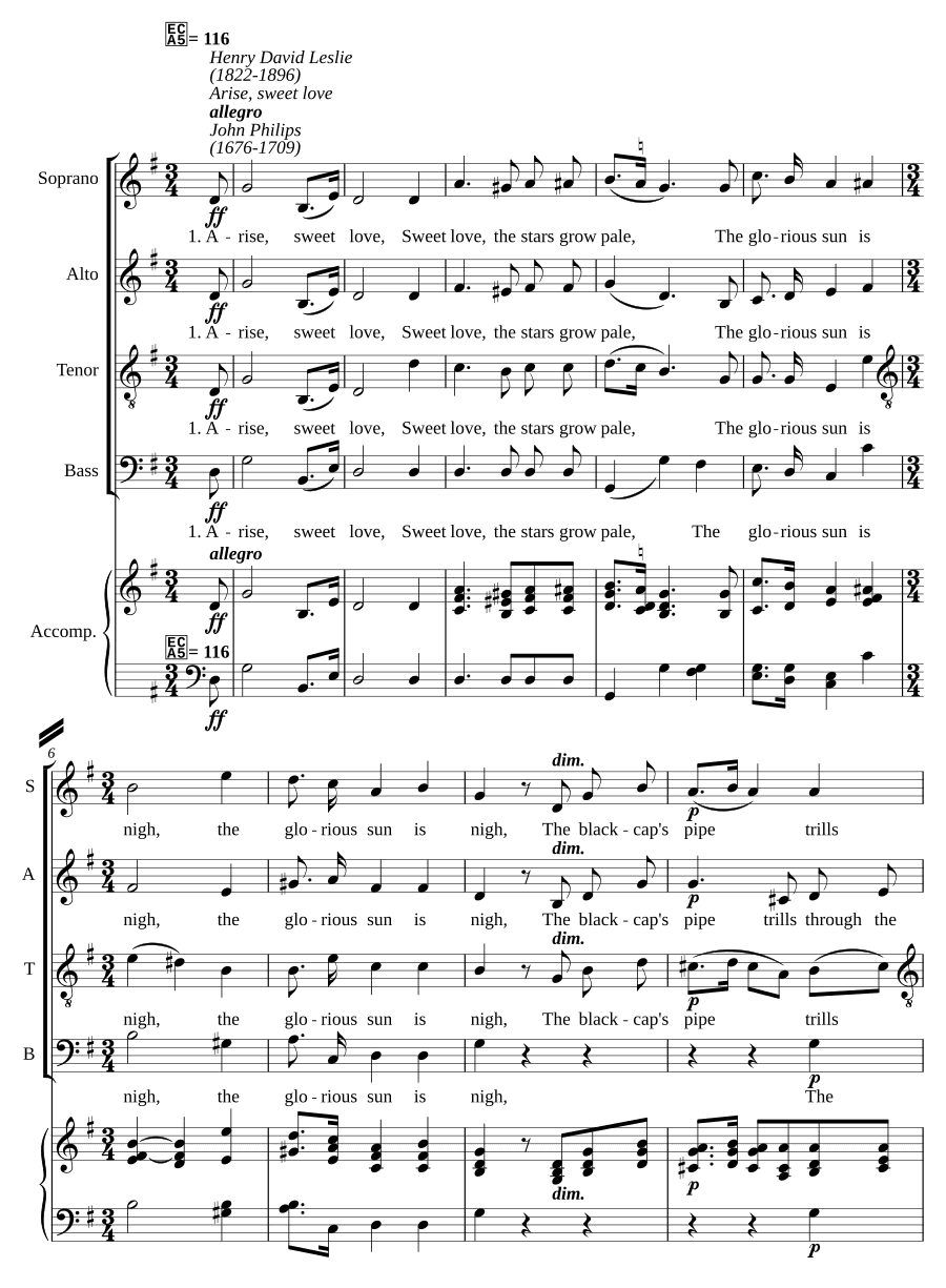 Восстань, сладкая любовь (Arise, sweet love)
