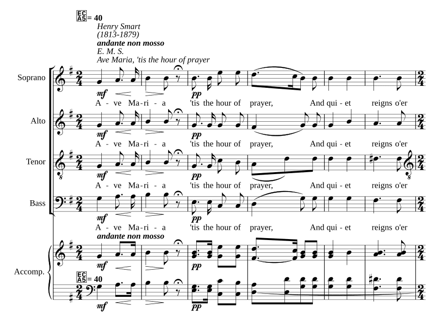Аве Мария, час молитвы (Ave Maria, 'tis the hour of prayer)