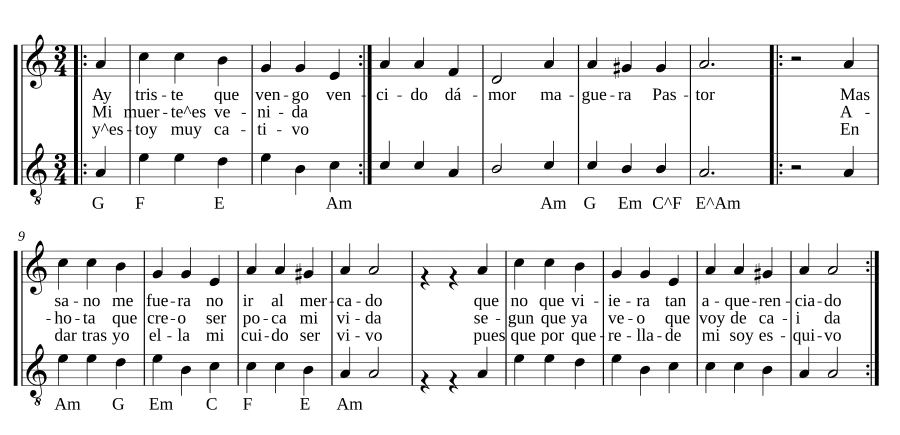 Ай, печаль, что я прихожу (Ay, triste que vengo)