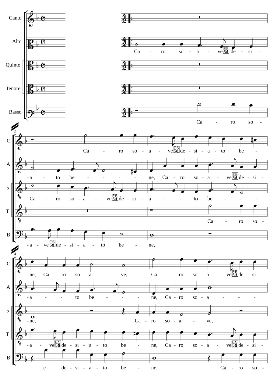 Дорогой нежный и желанный друг (Caro soave e desiato bene)