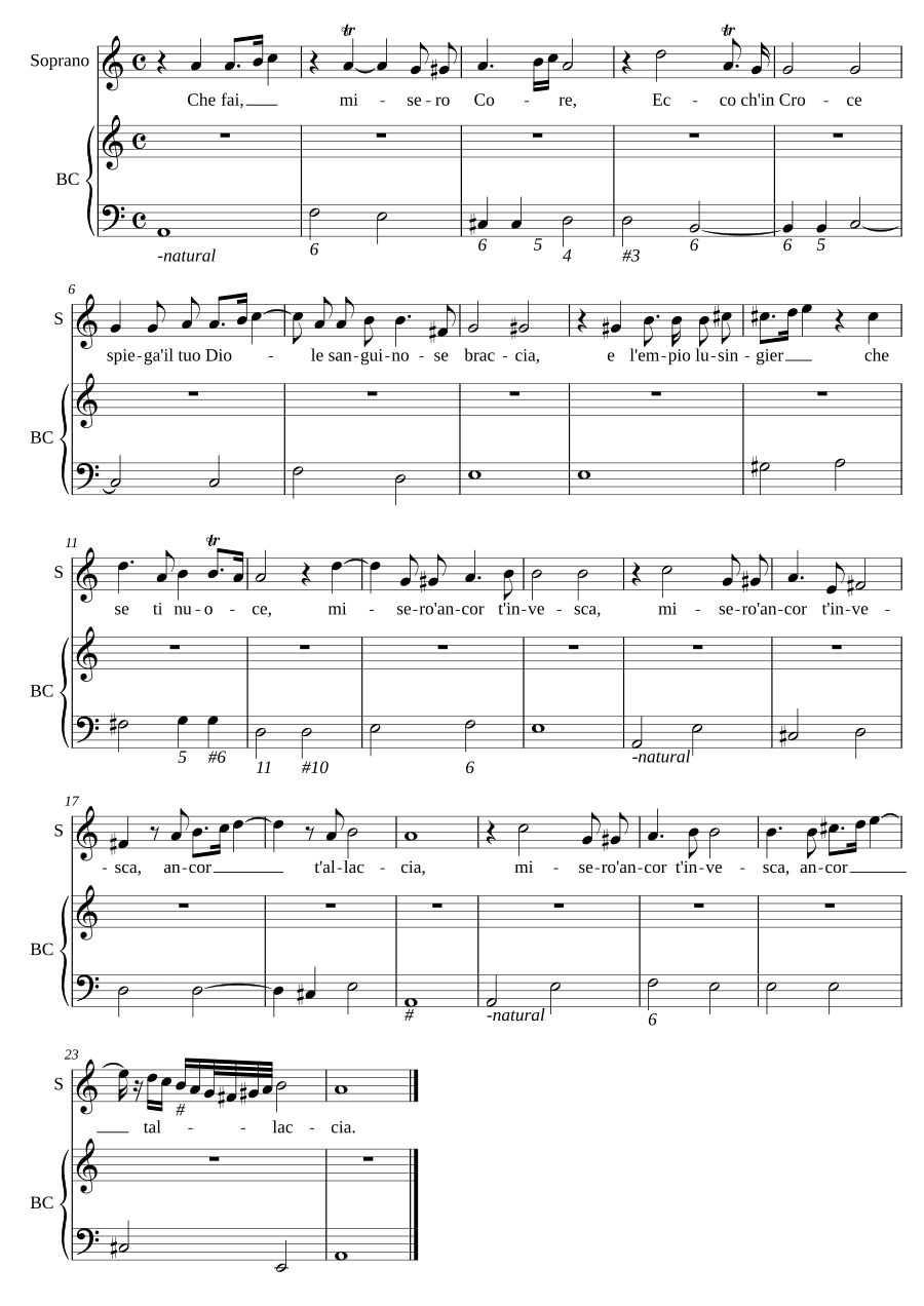 Что делаешь, несчастное сердце (Che fai misero core)