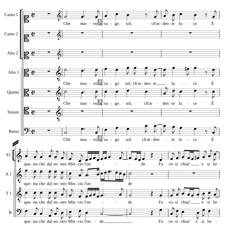 Какое новое и прекрасное солнце (Che nuovo e vago sol)
