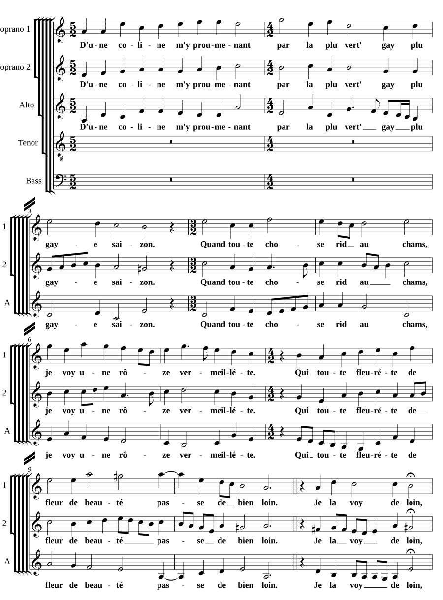 Прогуливаясь по холму (D'une coline m'y proumenant)