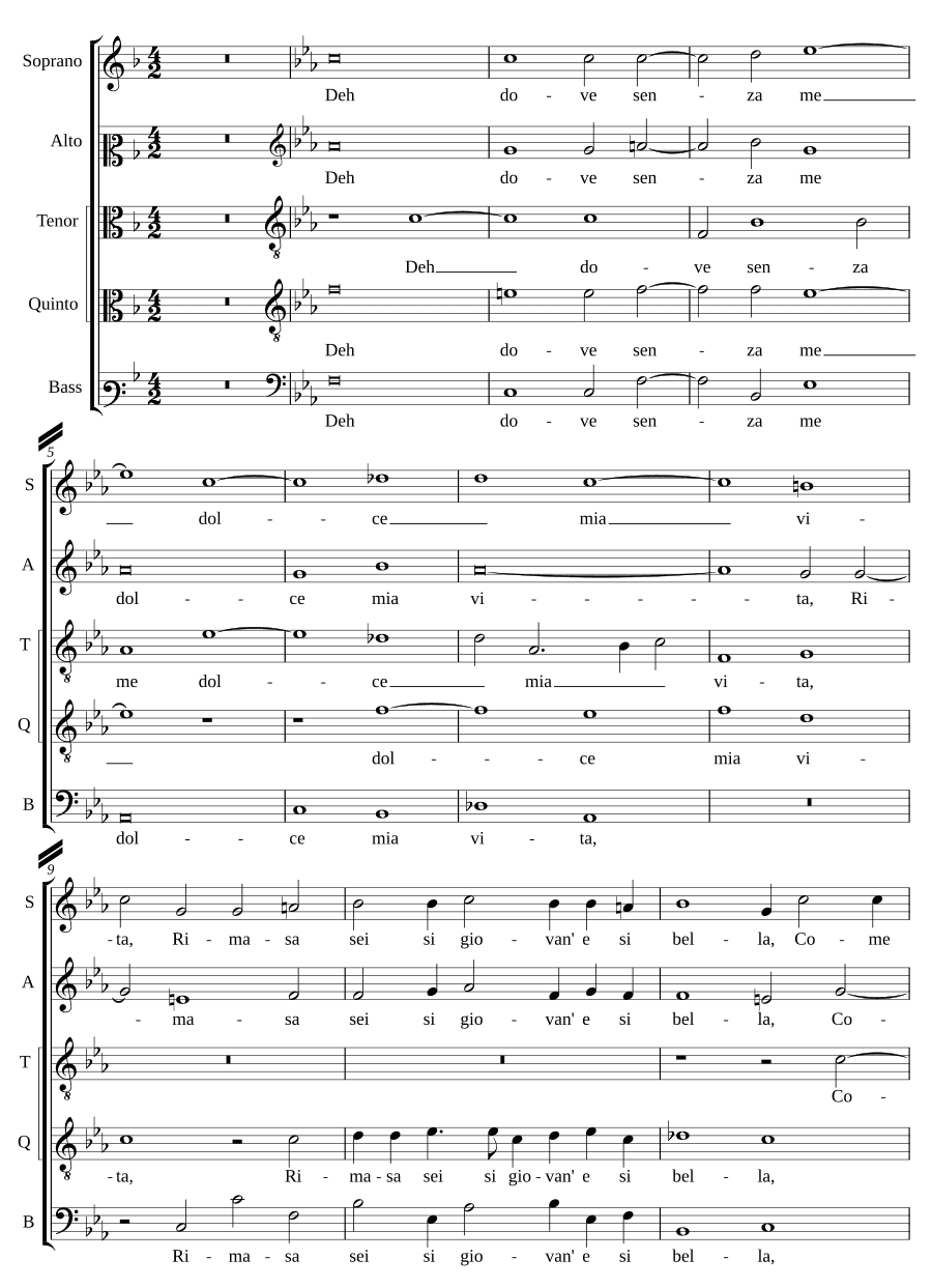 О, где без меня (Deh dove senza me)