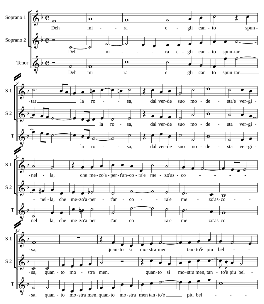О, смотри, он поет (Deh mira egli canto)