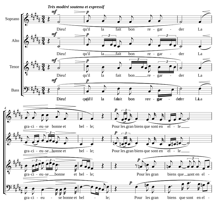 Боже! Как приятно на неё смотреть! (Dieu! qu'il la fait bon regarder!)