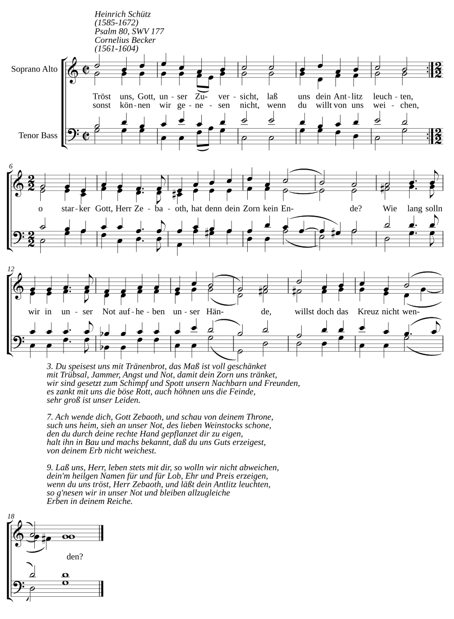 Ты, пастырь Израиля, услышь нас, SWV 177 (Du Hirt Israel, höre uns, SWV 177)