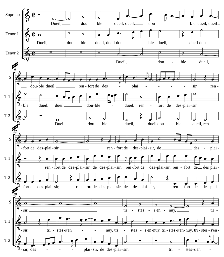 Скорбь, двойная скорбь (Dueil, double dueil)