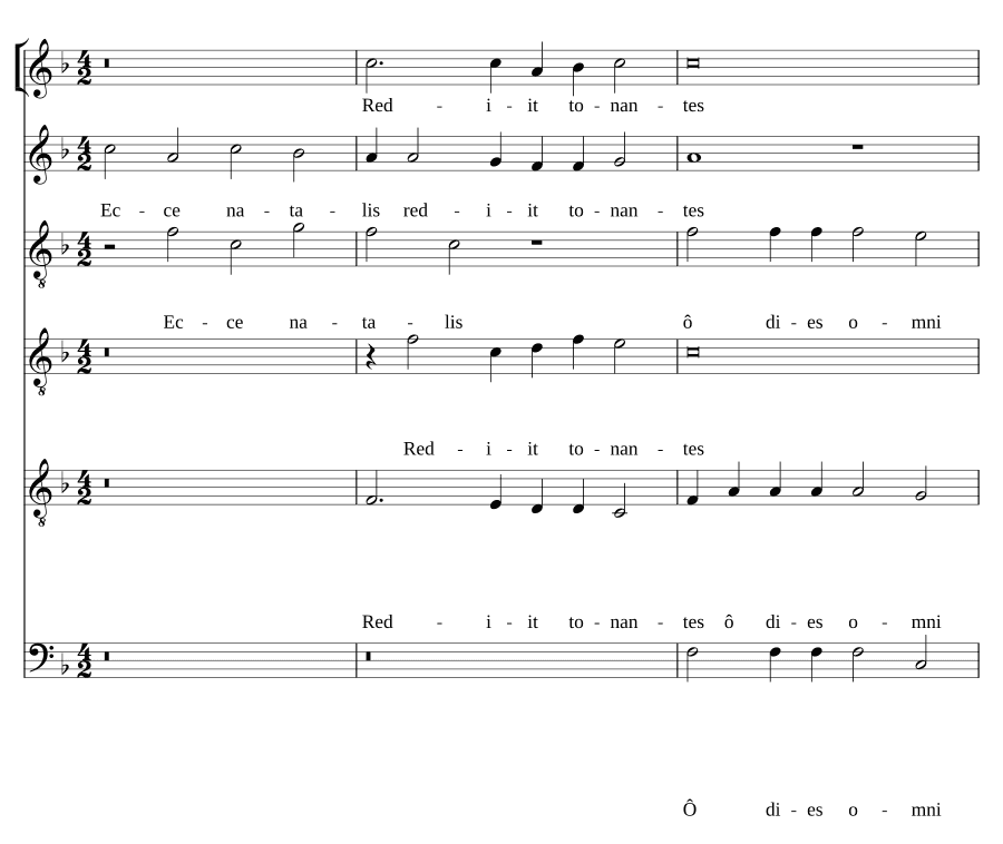 Вот рождество вернулось с громом (Ecce natalis rediit tonantes)